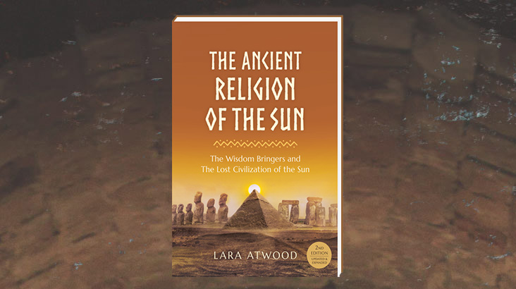 Image description: Image of Ancient Religion of the Sun cover on earthy background
